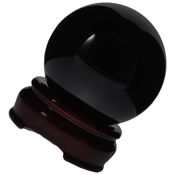 MLINS Divination Sphere Sculpture Obsidian Crystal Ball TV Cabinet Decoration Black