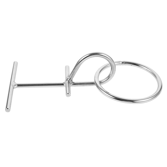 MLINS  Dock Cleat Rope Ring Portable Metal Cleats Boat Fixing Silver