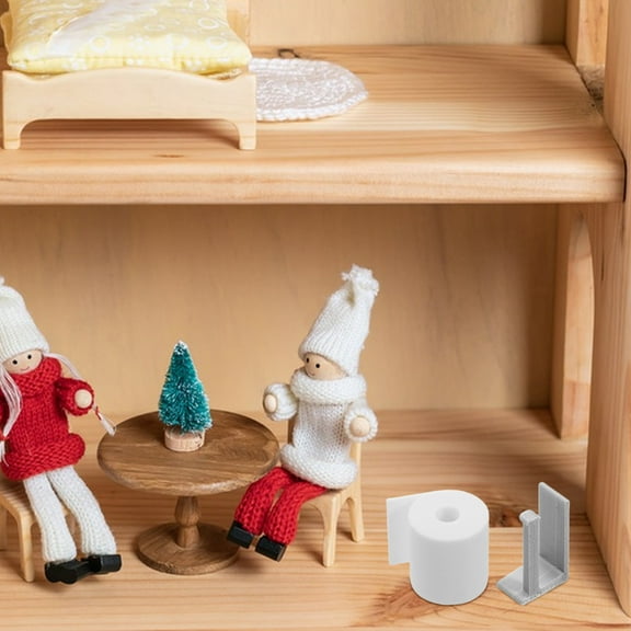 MLINS Dollhouse Accessories Set with Realistic Mini Toilet Paper Rolls and Holders Made of