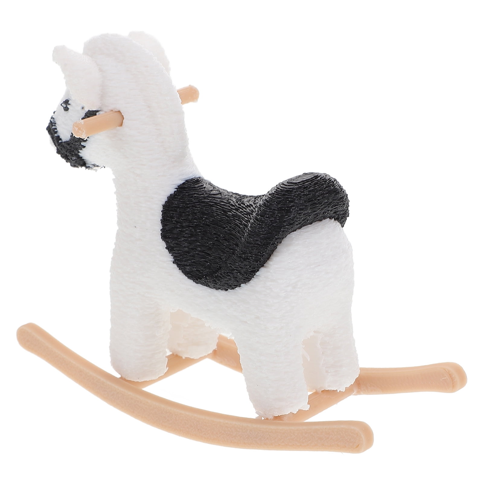 MLINS Dollhouse Rocking Horse Miniature Cartoon Rocking Horse Chair ...