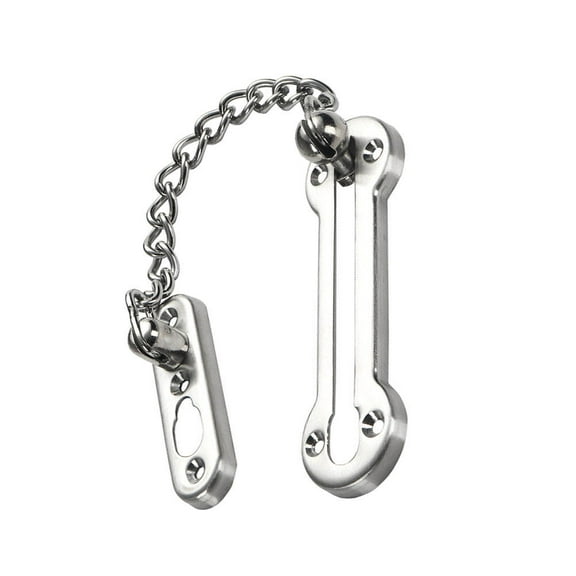MLINS  Door Extruded Chain Lock Sliding Security Bar Car Sill Protector Silver