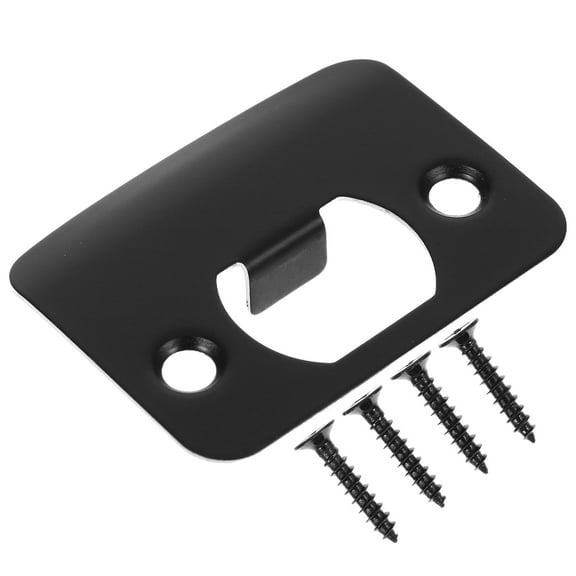 MLINS  Door Strike Plate with Screw Striker Plates for Interior Doors Black