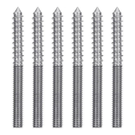 DINHEAROM Self-Tapping Screw Set Silver 6Pcs M6x60in Multi Purpose Use