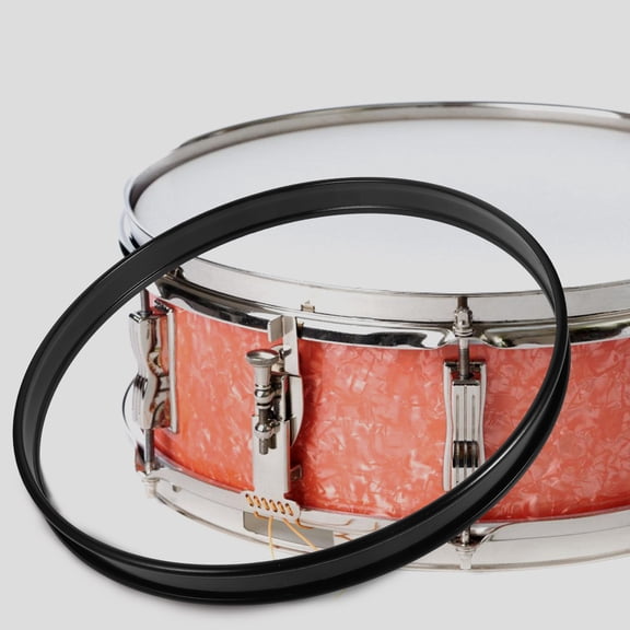 FELTECHELECTR Bass and Snare Drum Hoop Protector Black Metal Drum Ring for Performance Use