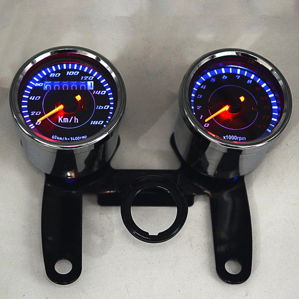 MLINS Durable 12V Motorcycle LED Tachometer Speedometer for Motorbike with Firm Installation Assorted