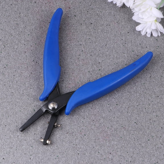 MLINS Durable Steel Belt Hole Punch Plier for Leather Crafting with Cushioned Handles Blue 1 6mm