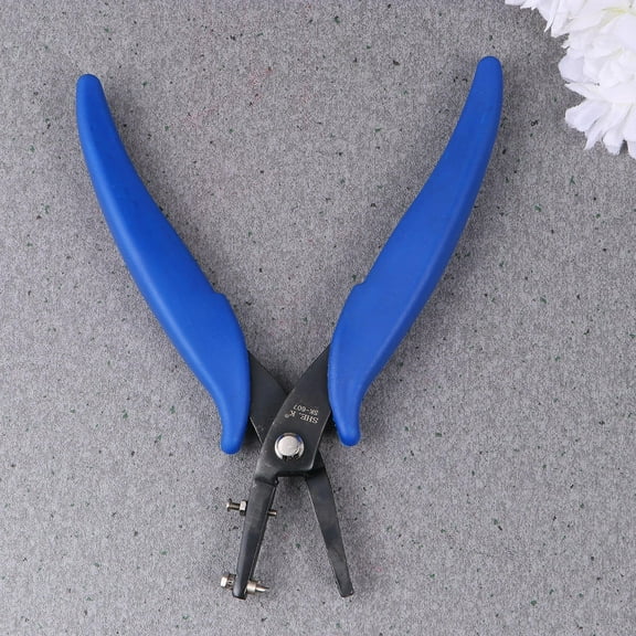 MLINS Durable Steel Leather Belt Hole Punch Tool with Ergonomic Handles for Punching Belts and Fabric in Blue Color