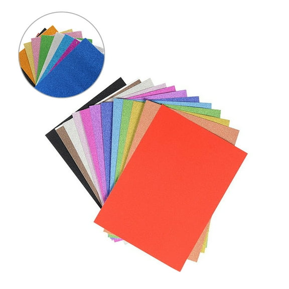 MLINS EVA Glitter Sheets for DIY Use Assorted Color SelfAdhesive Premium Material 20pcs