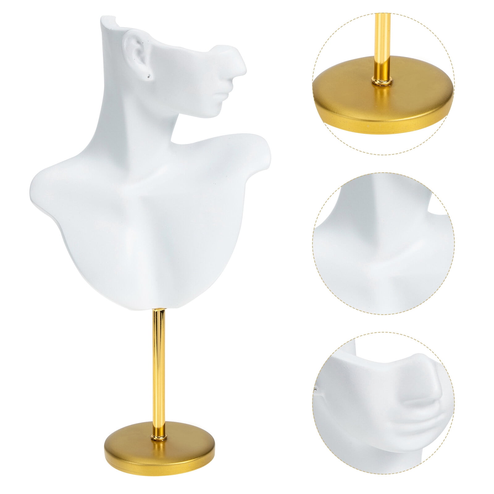 MLINS Earring Bust Display Jewelry Rack Mannequin Organizers White ...