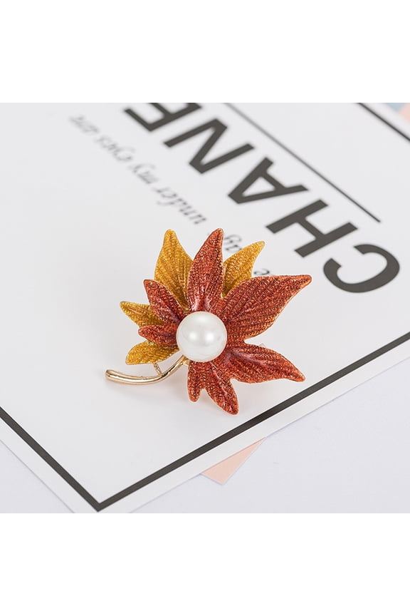 Elegant Women Brooch Pin in Orange Alloy Perfect for Decoration Use and Every Occasion 2.36 Inches