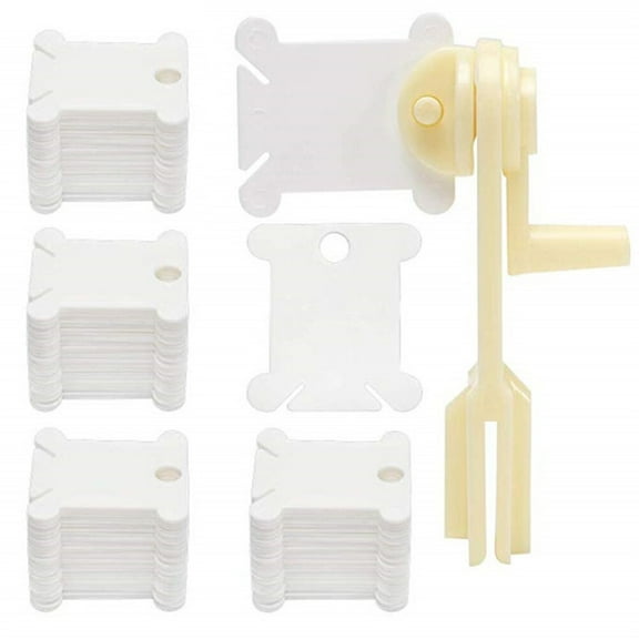 MLINS Portable Embroidery Thread Bobbins with Floss Winding Tool Plates for Cross and Sewing Projects