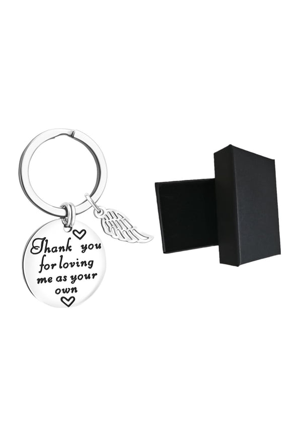 Engraved Keychain Charms Ring for Boyfriend Locket Gift Lovers Black