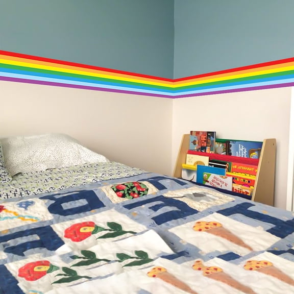 MLINS Enlightenment Wall Sticker Creative Wallpaper Rainbow Wall Decal Decorative Sticker for Kindergarten Indoor Inside