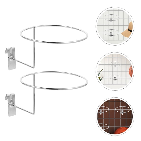 MLINS FRCOLOR 8pcs Hat Rack Display Hooks for Pegboard Wall Grid Stand Basketball Holder Metal Cap Rack Retail Store Supplies