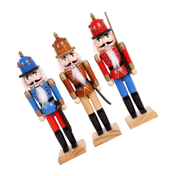 DINHEAROM Nutcrackers Figures Assorted Ornament 1 Set 9.4X2.2X1.8in