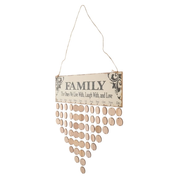 FONWILYO Memo Calendar for Birthday Log Color 1 Plaque Home Wall Decoration