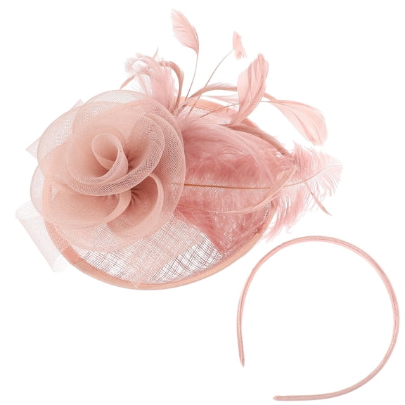 YUYUETIME Elegant Headdress Pink Lint 1 Set for Wedding Headband