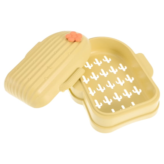MLINS Fashionable Cactus Shaped Soap Container with Cover Cartoon Cactus Soap Box Travel Soap Case Portable Soap Container Travel Soap Container