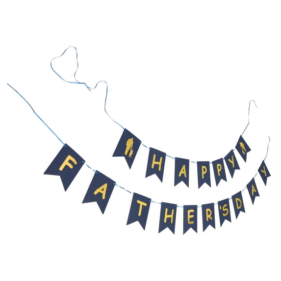 MLINS Father's Day Pull Flag Fathers Supply Flowers Garland for Decoration Dad Blue