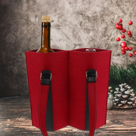 MLINS Felt Wine Bottle Carrier Tote Bag Packaging Bag Felt Bag Wine Bag For Wine Bottles Travel Portable Wine Carrier Wine Bottle Carrier Bag
