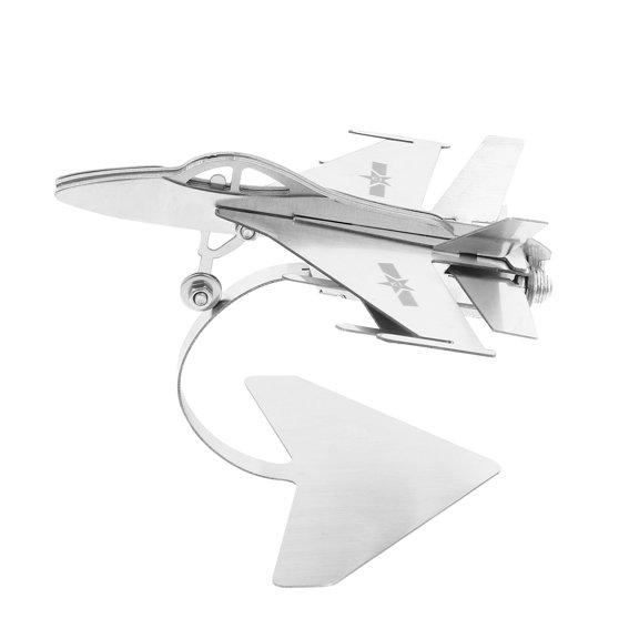 MLINS  Fighter Jet Model Desktop Ornament Airplane Kit Toys Silver