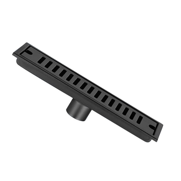 DINHEAROM Stainless Steel Floor Drain Black for Bathroom and Kitchen 1Pack 11.8X3.9X2.2In