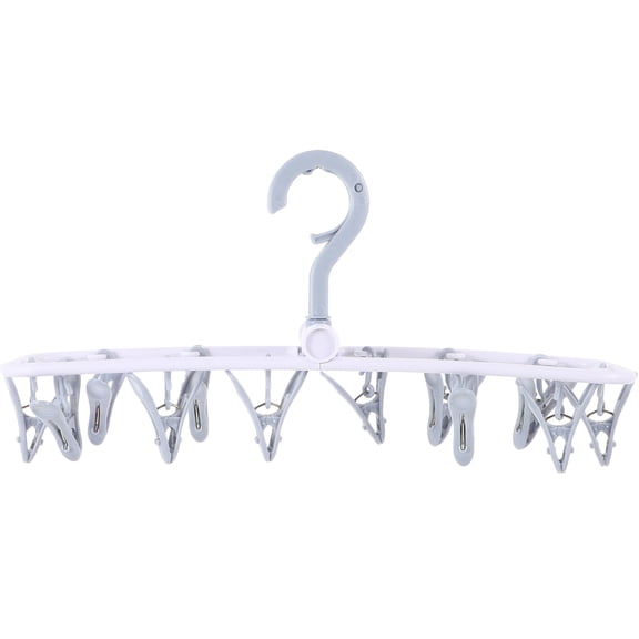 MLINS Foldable Clip and Drip Laundry Hanger with 12 Strong Pegs Clip Drying Drip Hanger (Blue)