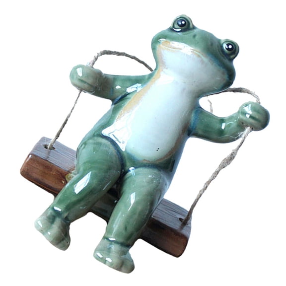 DINHEAROM Durable Ceramic Frog Pendant for Door and Wall Decoration 1Pc