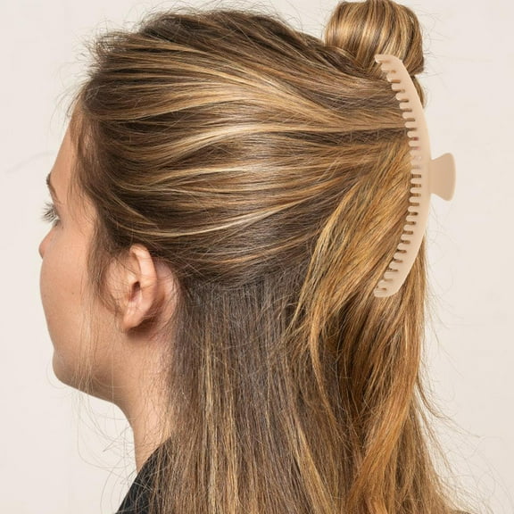 MLINS  Frosted Gripper Shark Clip Hair Clips Accessories for Girls Beige