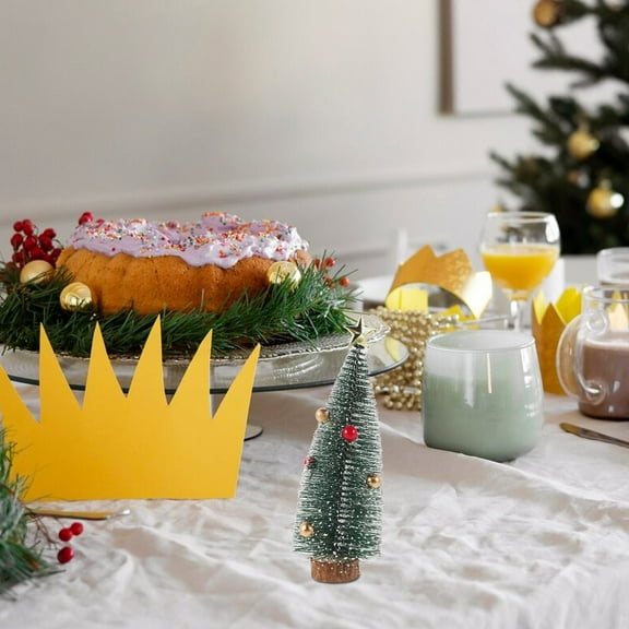 MLINS Frosted Mini Christmas Trees Holiday Tree Mini Festive Trees Snow-Covered Artificial Slim Christmas Tree Miniature Landscape Trees For Holiday Village Display