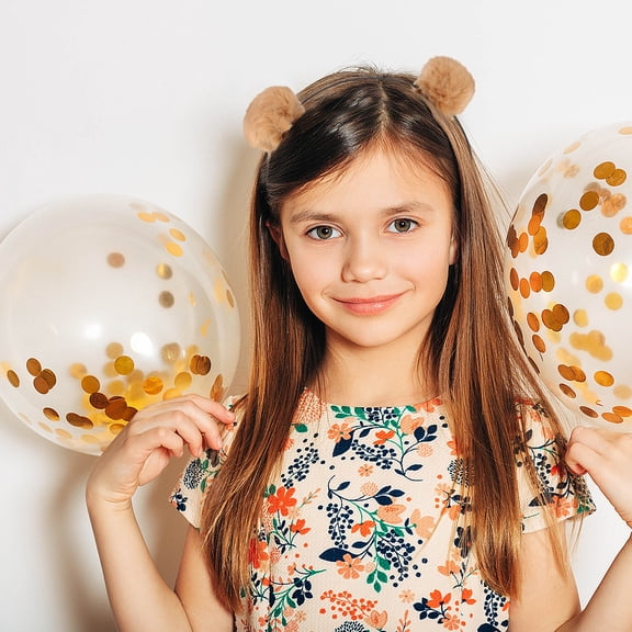 MLINS Fuzzy Headband for Kids Assorted Color Artificial Material EyeCatching Party Accessory 4pcs