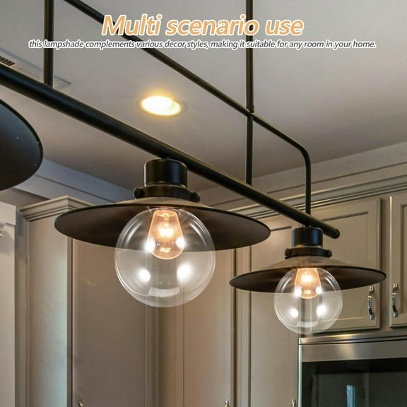 MLINS G9 Glass Lampshade Threaded Neck Globe Lamp Shade Dome Lampshade Clear Ball Light Fixture Cover Replacement for Pendant Lighting Chandeliers Wall Sconce 180mm