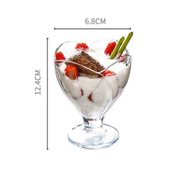 MLINS Glass Pudding Jars Ice Cream Snack Cups Party Smoothie Round