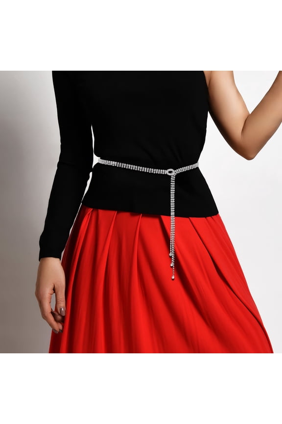 Glitter Belts for Women Formal Jewelry Body Miss Bride Silver