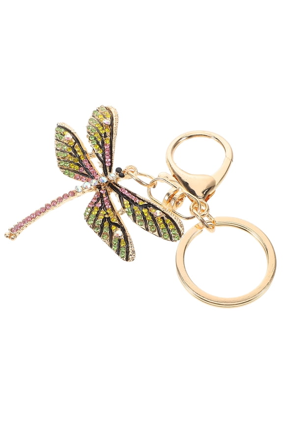 Glitter Dragonfly Keychain Portable Keychain Women Rhinestone Dragonfly Charm Car Keychain Rhinestone Keychain Dragonfly Decor Cute Keychain for Backpack