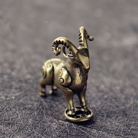 MLINS Golden Brass Goat Ornament for Home Decor Adds Festive Atmosphere 5 Pieces 0.5 Inch