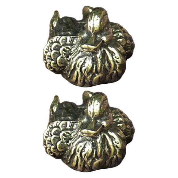 MLINS Golden Brass Mandarin Duck Tabletop Decoration for Tea Table Decor and Gifting 1 Pair