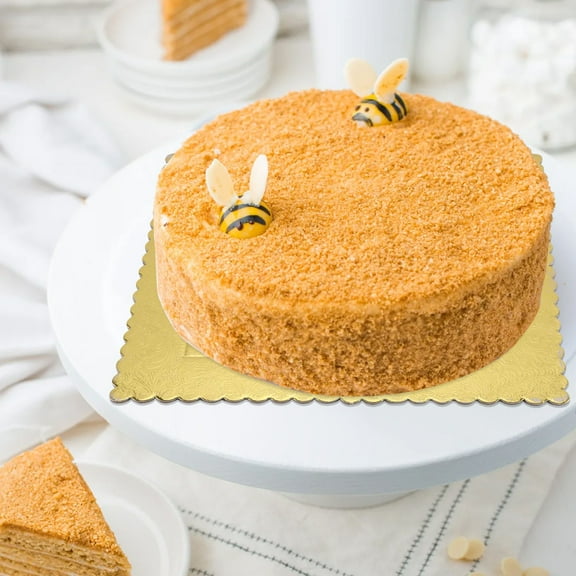 MLINS Golden Cake Pads for Cake Making with Material Ideal for Presenting Average Sized Cakes 10 Pcs