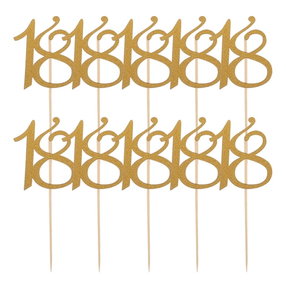 MLINS Golden Cake Toppers for Decoration Safe Reusable Perfect for Parties and Celebrations 18 Years Old