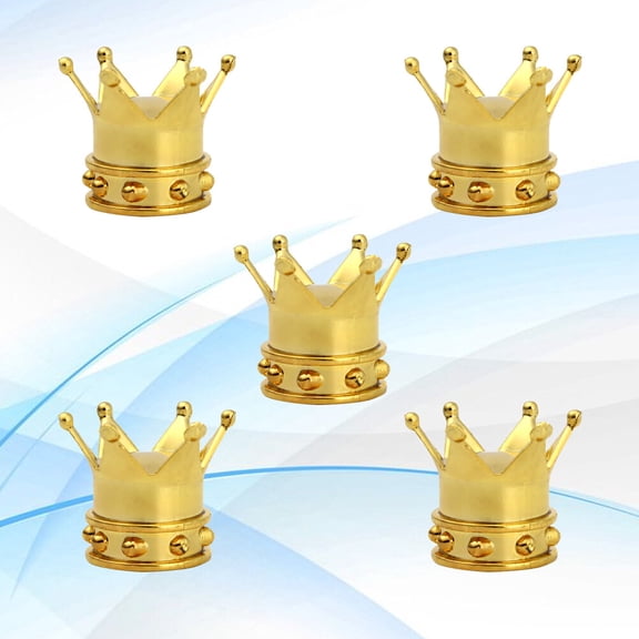 MLINS Golden Car Caps with ABS Copper Material for Dustproof and Waterproof Protection Suitable for Most Vehicles 5 Pieces