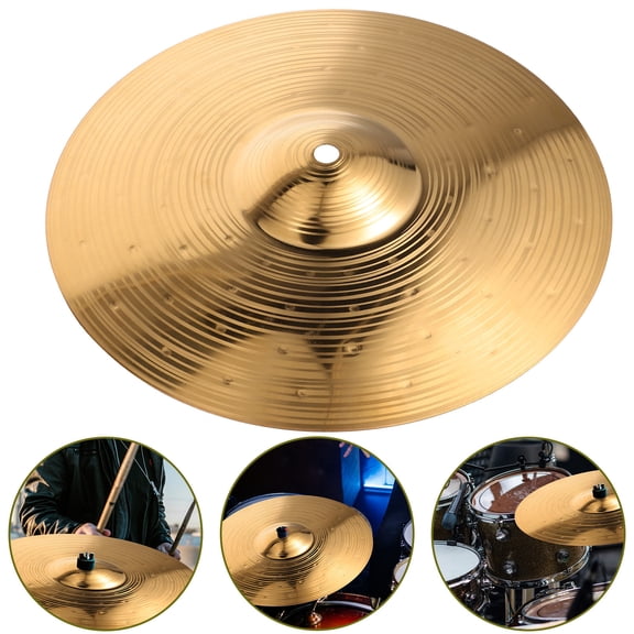 MLINS Golden Jazz Drum Crash Cymbal for Practice Strong Alloy Material Smooth Portable 14 Inches