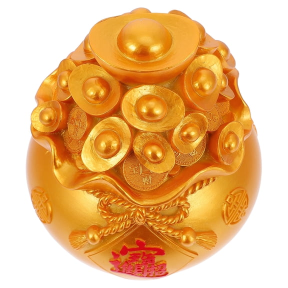 OHOIOLLA Gold Bank Lucky Bag Of The Luck Bank Golden Resin 1Pack Chinese New Year