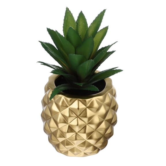 MLINS Golden Resin Plastic Pineapple Decor for Home Decoration Unique Design 6.3 Inches