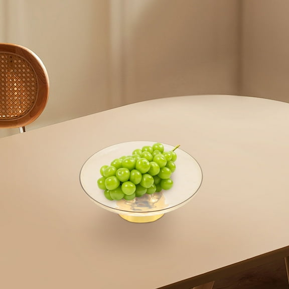 MLINS Golden Round Cake Tray with Footed Design for Home PET Material Versatile Serving Platter Large