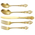 thumbnail image 1 of MLINS Golden Stainless Steel Tableware Set with Firm Grip for Home Use Lightweight Compact and 1 Set, 1 of 8