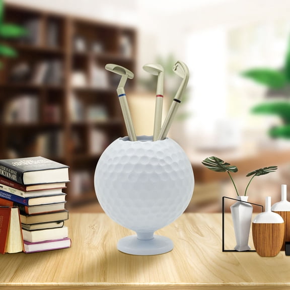 MLINS Golf Ball Pen Holder Set with Sturdy Plastic Design for Desktop Organization White