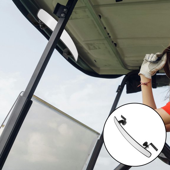 DINHEAROM Golf Cart Mirror Black 1Pack 16.82X2.75X2.36In Pp Plastic Glass