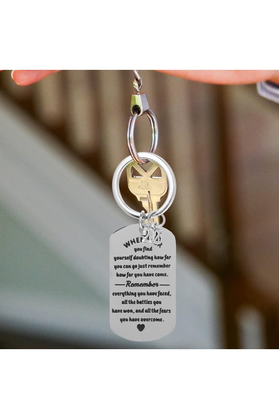 Graduate Stocking Stuffers Stainless Steel Keychain 1Set Modern Design for School Memories Celebration