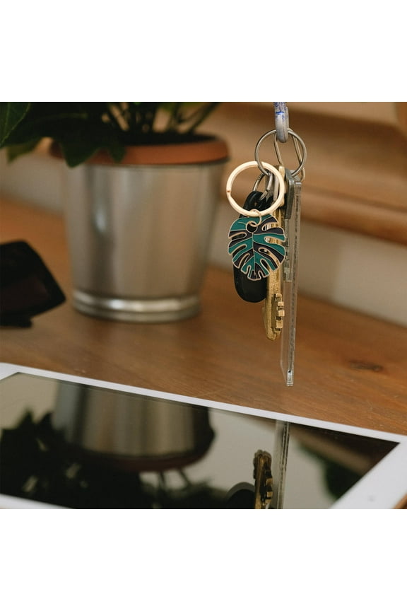 Green Leaf Keychain Palm Leaf Key Ring Hawaii Party Luau Party Summer Party Car Key Holder for Women Plant Keychain Green