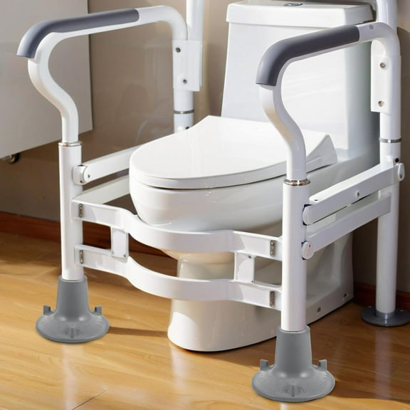 MLINS Grey Rubber Suction Cups for Toilet Rail with Large Size Non Slip Design Fits Various Bathroom Stools 0.75 inches